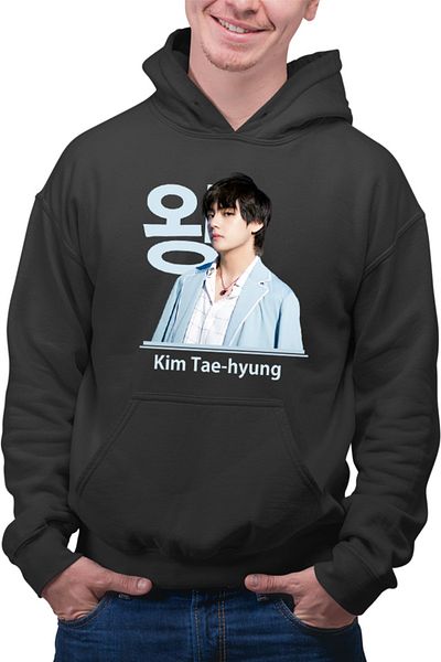 OEM Men's Hoodie BTS V Tae Hyung King Vocals Heart Korean Model