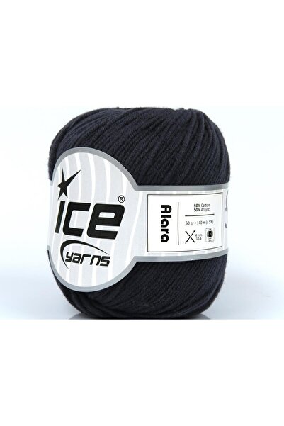 Ice yarns 8x50 جرام. خيوط صيفية من القطن والأكريليك من ألارا، لون أزرق داكن، قطن