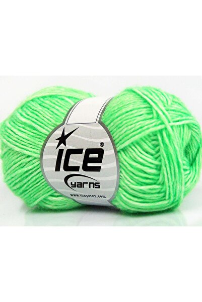 Ice yarns 8x50 جرام. خيوط دنيم أكريليك، خيوط قطنية صيفية باللون الأخضر النيون...
