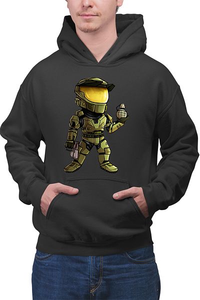 OEM Men's Hoodie Halo Grenade Combat Soldier Video Game