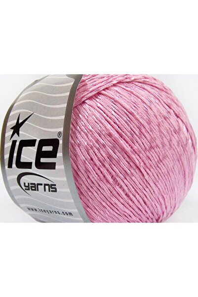 Ice yarns 4x100 جرام. خيوط صيفية من الفسكوز والقطن الممرسر باللون الوردي الفا...