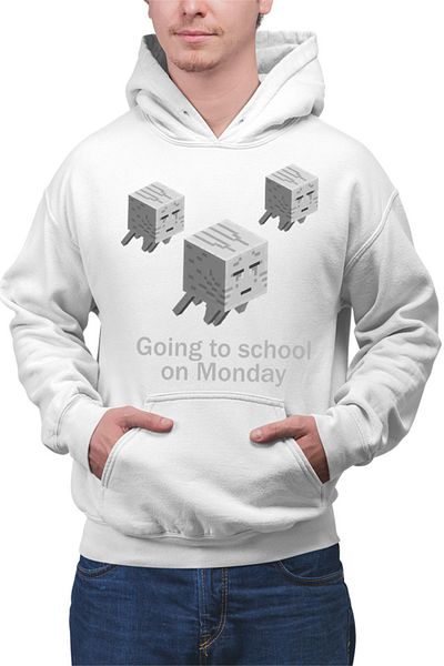OEM Men's Hoodie Minecraft Ghost Shoot Fire Nether Horror