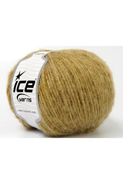 Ice yarns 6×50 جرام. خيوط تيفتيك، لمعان معدني، أكريليك بلون الجمل الفاتح مع ل...
