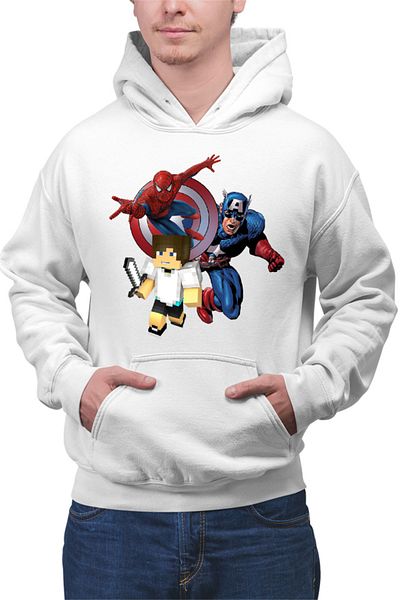 OEM Men's hoodie Captain America Spiderman Minecraft Super Hero Save