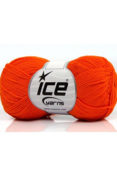 Ice yarns 8x50 جرام. قطن نقي فاخر، قطن برتقالي للأطفال، خيوط صيفية، قطن، 100%...