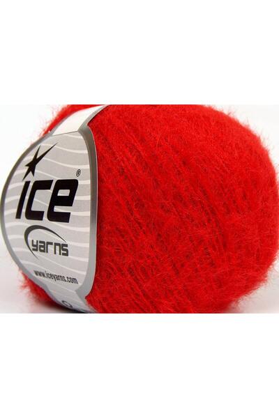 Ice yarns 8x50 جرام. تيكنو فاين أحمر ناعم، ذو شعر كثيف، شتوي