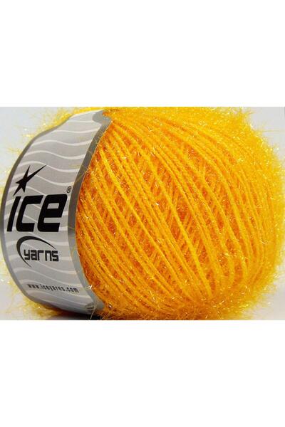 Ice yarns 8x50 جرام. سباركل سوفت، لون أصفر معدني لامع، ناعم، مزغب، شتوي