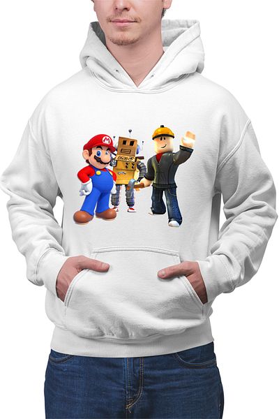 OEM Men's Hoodie Roblox Mario Video Game Robox Play