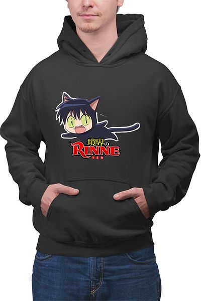OEM Men's hoodie Rinne Rokumon Black Cat Rinne Boundary