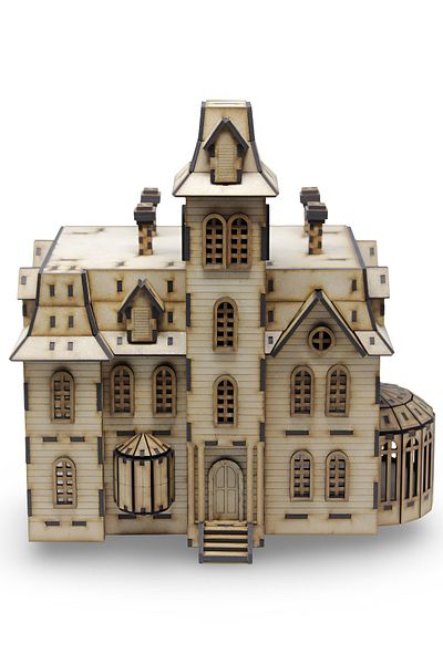 ALGWOOD Addams House 266 Piece Wooden Model – Large Wooden House Model in Gothic Style - 3D Puzzle