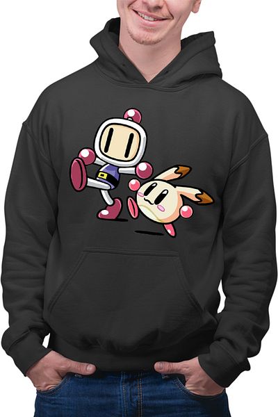 OEM Men's Bomberman Kirby Game Arcade 2D Hoodie