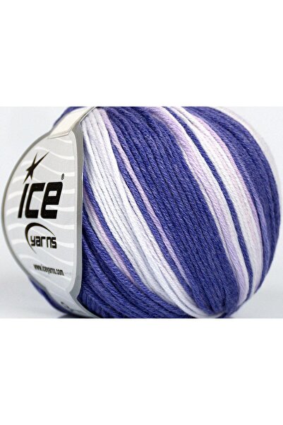 Ice yarns 8x50 جرام. خيوط قطنية من لورينا باتيك دي كيه، ألوان أرجوانية أكريلي...
