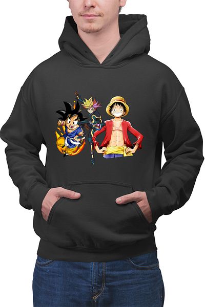 OEM Men's Hoodie Yu Gi Oh Songoku One Piece Yugi Mutou Drawings