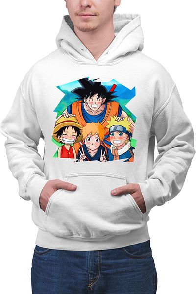 OEM Men's hoodie Bleach Dragon Ball Z One Piece Animekage Naruto