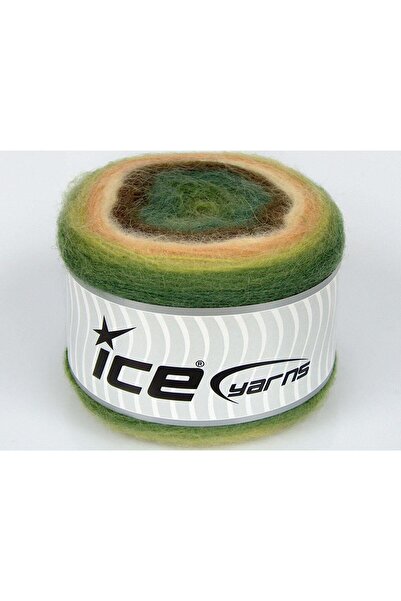 Ice yarns 2 × 150 جرام. خيوط الكيك موهير، صوف، أكريليك فاخر، ألوان بنية، درجا...