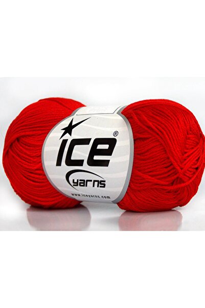 Ice yarns 6×50 جرام. خيوط قطنية صيفية حمراء من CECILIA COTTON، قطن ممرسر، 100...