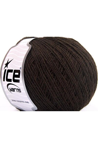 Ice yarns 8x50 جرام. خيط صوف رياضي أكريليك، صوف بني داكن للشتاء، صوف