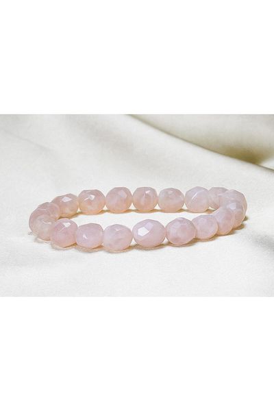 ILGIN DOĞAL TAŞ TAKI Pink Quartz Faceted Bracelet