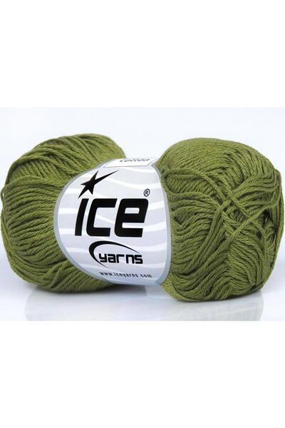 Ice yarns 6×50 جرام. خيوط قطنية صيفية من القطن الميرسيريزد الكاكي من ألمينا، ...
