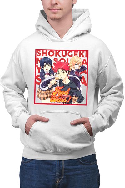 OEM Men's Hoodie Food Wars Souma Megumi Erica Trio Anime Cook