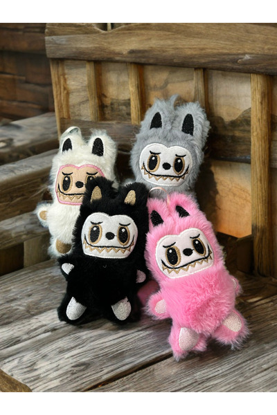 Zülal kozmetik Labubu Anahtarlık Oyuncak Süs - Siyah