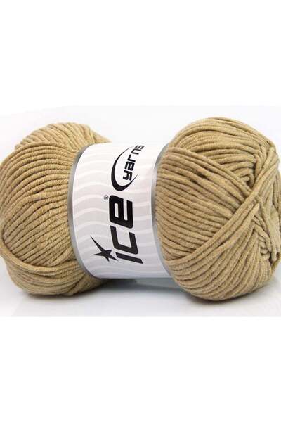 Ice yarns 4x100 جرام. خيوط صوفية من الأكريليك والقطن بلون بني فاتح للصيف، قطن...