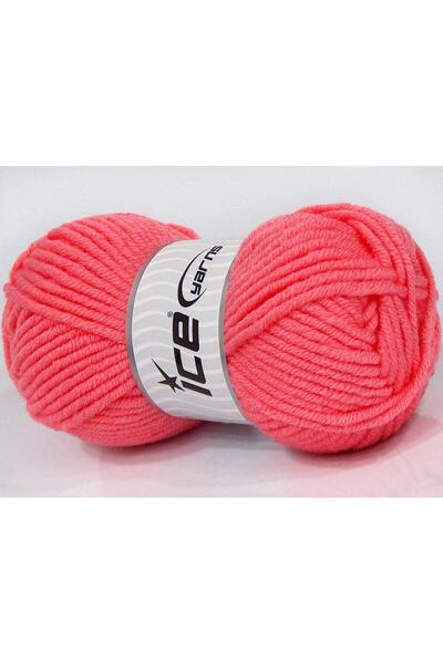 Ice yarns 4x100 جرام. صوف سوبر بولكي، أكريليك سالمون شتوي، صوف، خيوط سميكة، س...