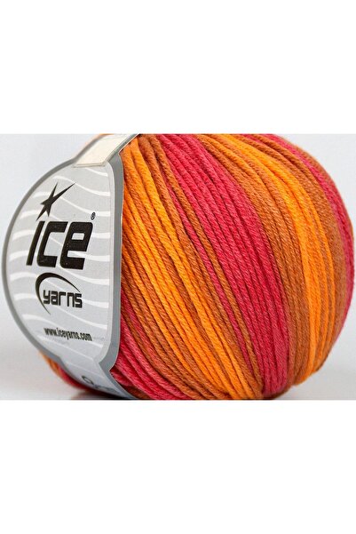 Ice yarns 8x50 جرام. خيوط صيفية من القطن، أكريليك وردي، ألوان ذهبية، قطن، نمط...