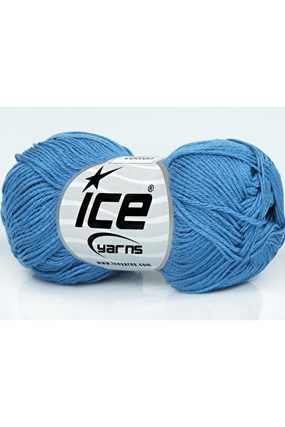 Ice yarns 6×50 جرام. خيوط قطنية صيفية زرقاء من القطن المرسيريزد من ألمينا، قط...