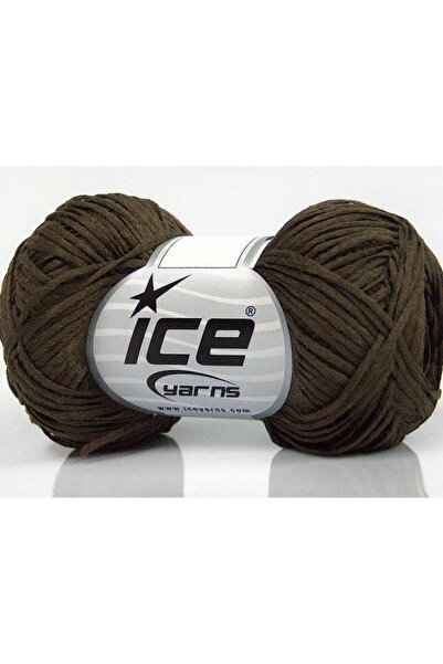 Ice yarns 8x50 جرام. خيوط FETTUCCIA FINE أكريليك بلون كاكي داكن، خيوط صيفية، ...