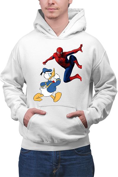 OEM Men's hoodie Donald Duck Spiderman Web Marvel DC Disney Angry