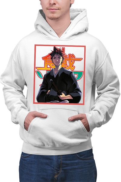 OEM Men's Hoodie Food Wars Souma Samurai Katana Otaku