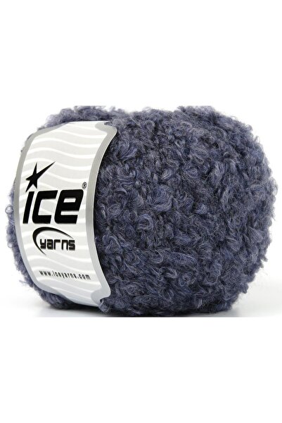 Ice yarns 8x50 جرام. قماش ألباكا بوكليه، فيسكوز، صوف، أكريليك، أزرق داكن فاخر...