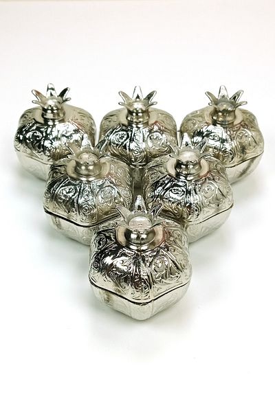 sedustore Set of 6 Mini Antique Ottoman Themed Light Color Pomegranate Turkish Delight Presentation