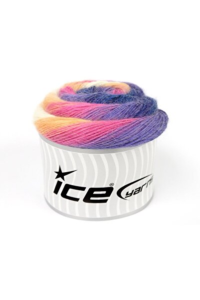 Ice yarns 2 × 150 جرام. ألياف الألبكة الفاخرة متعددة الألوان، صوف، للشتاء، بن...