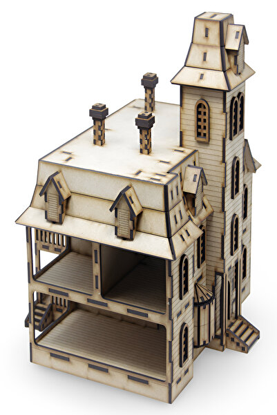ALGWOOD Addams House 266 Parça Ahşap Maket – Gotik Tarzda Büyük Ahşap Ev Modeli - 3D Puzzle