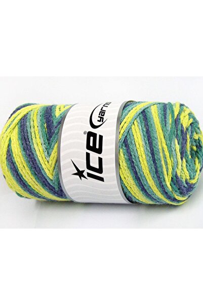 Ice yarns 2×200 جرام. خيوط صيفية من سلسلة ساڤر تشين بألوان أكريليك خضراء، أزر...