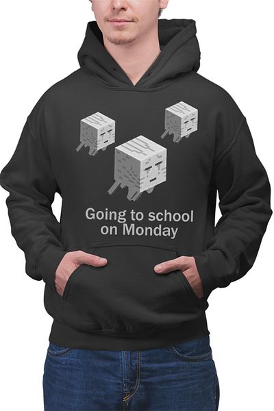 OEM Men's Hoodie Minecraft Ghost Shoot Fire Nether Horror