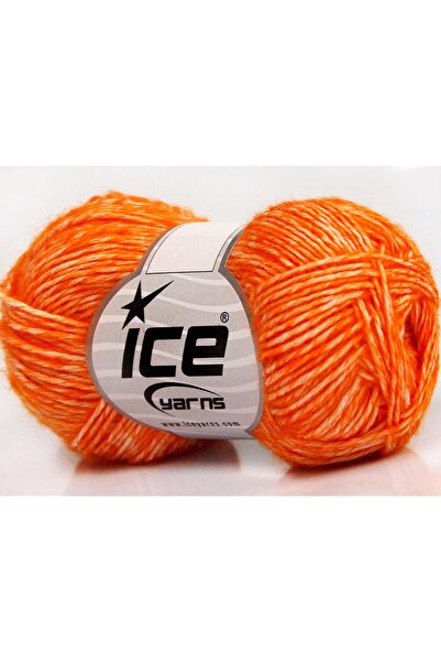 Ice yarns 8x50 جرام. خيوط دنيم أكريليك، خيوط صيفية برتقالية من القطن، قطن