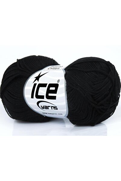 Ice yarns 6×50 جرام. خيوط قطنية صيفية سوداء من القطن المرسيريزد من ألمينا، قط...