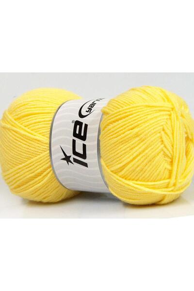 Ice yarns 4x100 جرام. خيوط أكريليك ناعمة من الخيزران، خيوط صيفية صفراء من الخ...