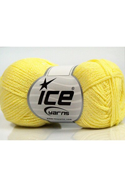 Ice yarns 8x50 جرام. قماش قطني معدني أنيق، لامع معدني، قطن أصفر فاتح لامع معد...