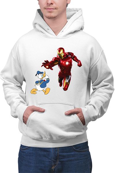 OEM Men's hoodie Ironman Donald Duck Tony Stark Save World