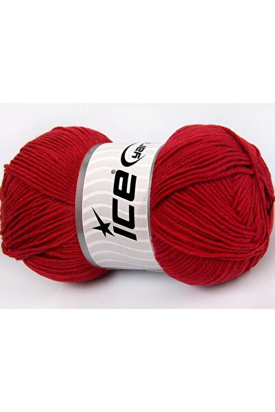 Ice yarns مجموعة من 4 خيوط من خيوط الجليد LORENA (50% قطن) باللون الأحمر الدا...