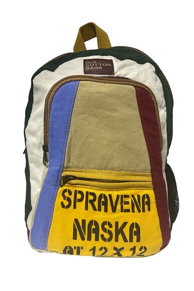 Old Cotton Quality Colorful Vintage Casual Design Daily Backpack Travel School Travel Bag 28 cm X 37 cm