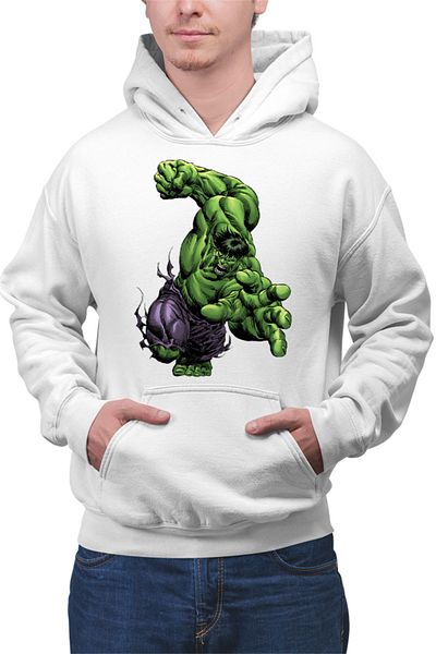 OEM Men's Hoodie Hulk Illustration Help Comic Book Animation Movie