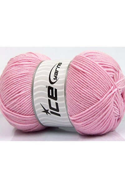 Ice yarns 4x100 جرام. خيوط صيفية ناعمة من أكريليك البامبو، خيوط وردية فاتحة ل...