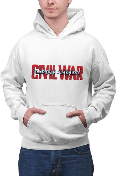 OEM Men's Hoodie Captain America Logo Civil Avengers Nice Beautiful Bold