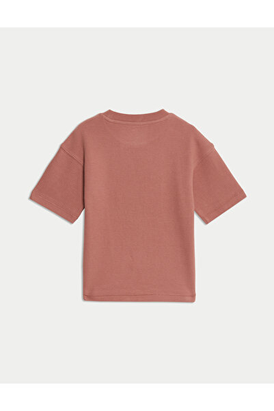 Marks & Spencer Saf Pamuklu Dokulu T-Shirt (1-7 Yaş)