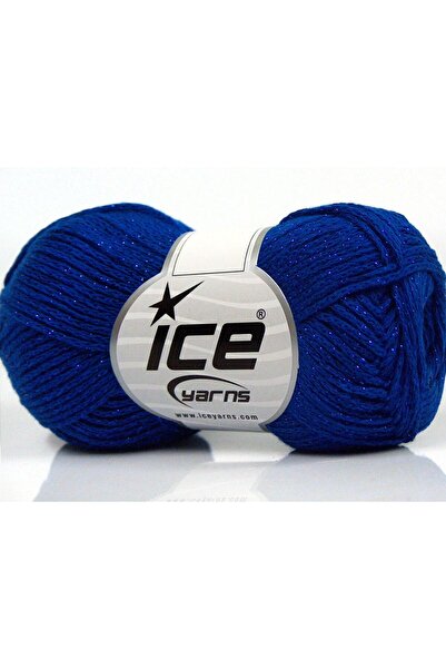 Ice yarns 8x50 جرام. قماش قطني معدني أنيق، لامع معدني، أزرق قطني لامع معدني، ...